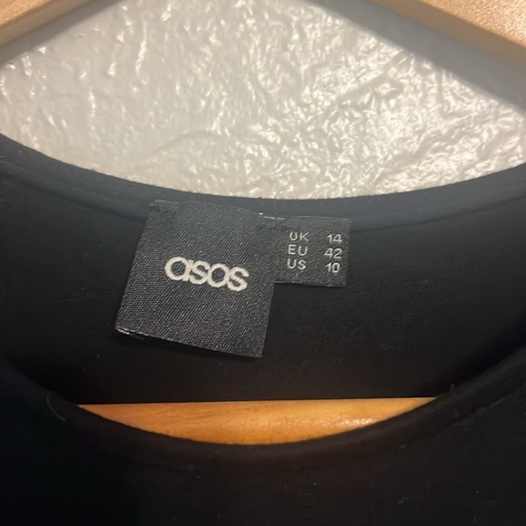 ASOS Elegant Black Dress with Sheer Cut Outs 10 - Picture 6 of 7